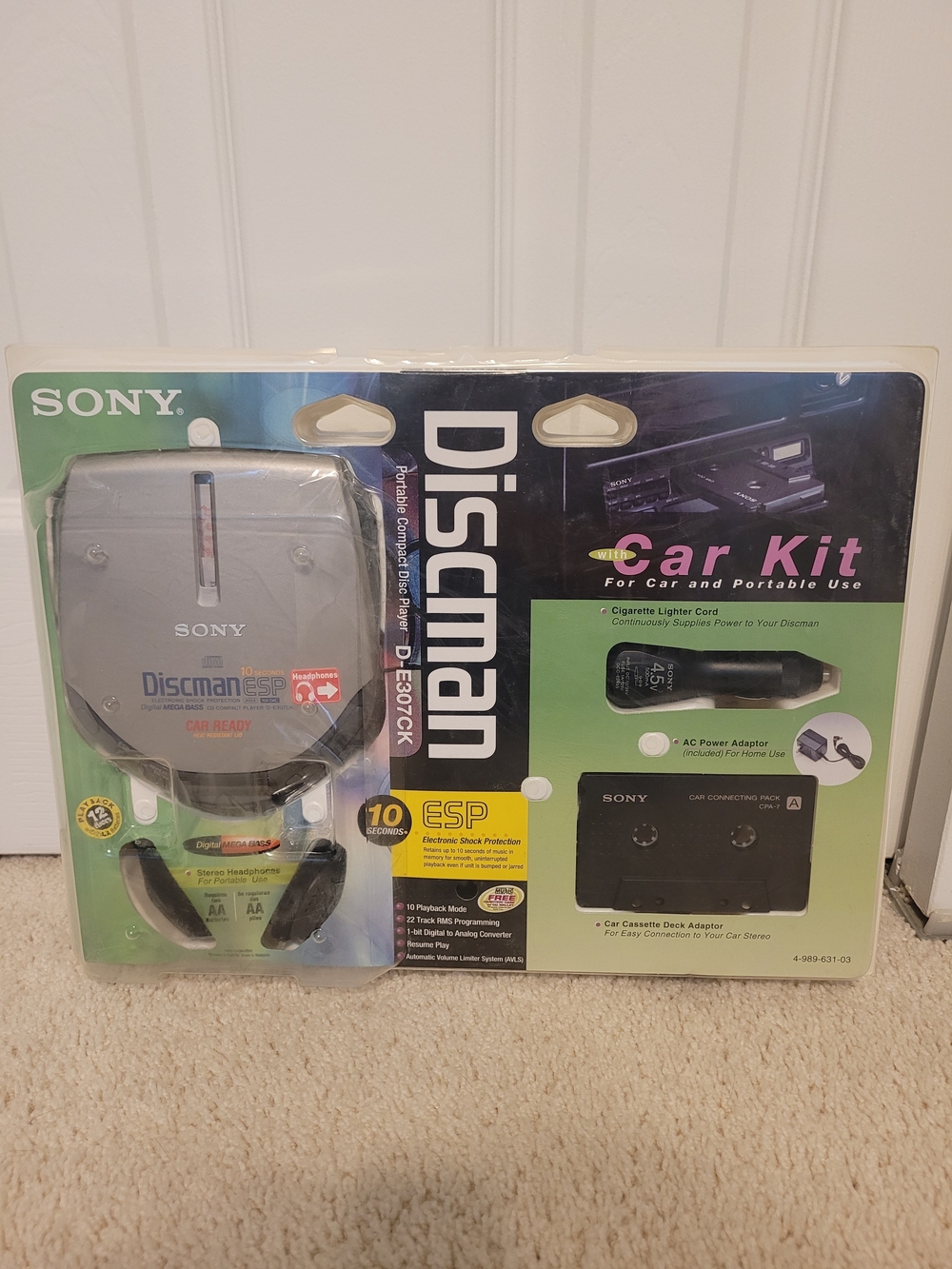 NIB - Sony Discman Portable Compact Disc Player & Car Kit